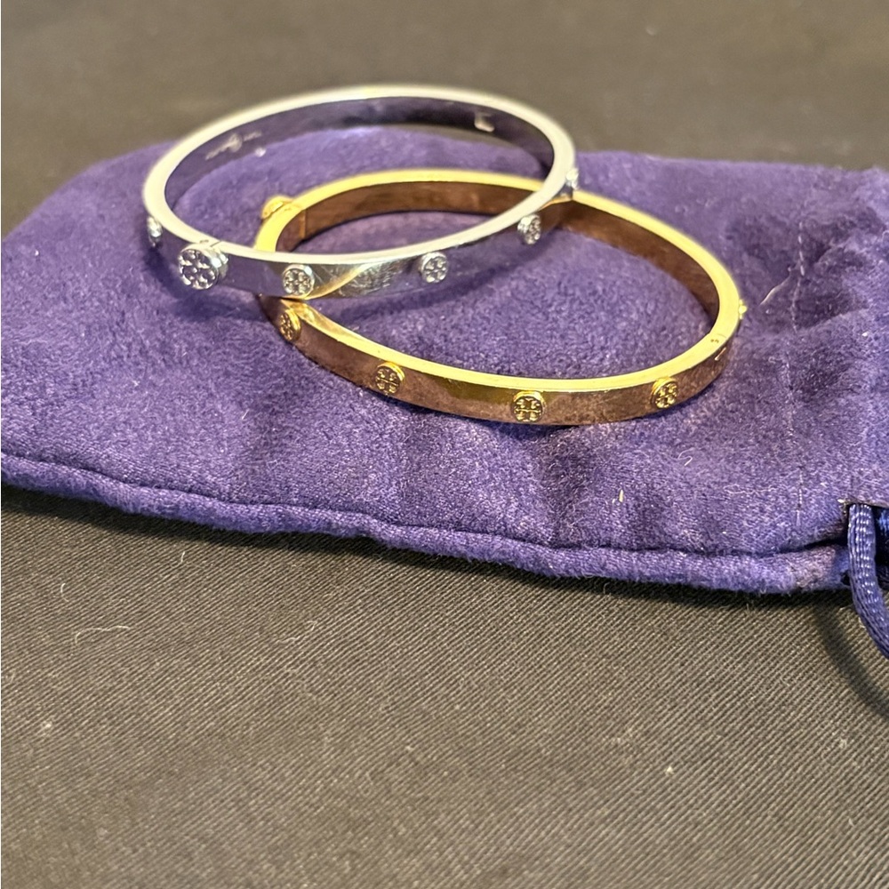 Tory Burch bundle Elegant Gold and Silver Bangle Set